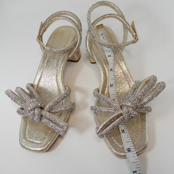 Loeffler Randall Mikel Bow Sandals Size 6 Crystal Rhinestone Embellished NEW - Picture 15 of 16